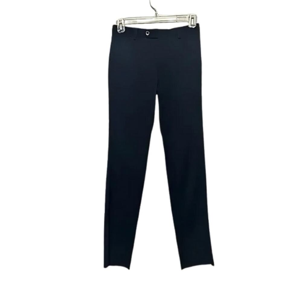 Andrew Marc New York Dress Pants Skinny Flat Front Zip Buttoned Navy Blue 10 NWT